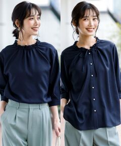 ANY SIS / エニィスィス シャツ・ブラウス | 【2WAY】スムージーポリエステル フリルネック ブラウス