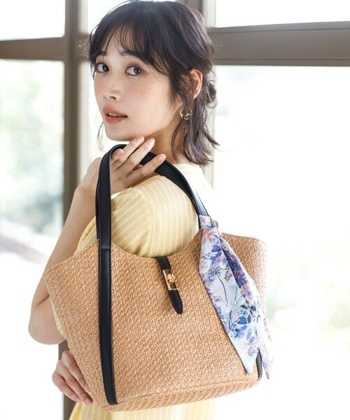 ANY SIS / エニィスィス かごバック | スカーフ付き カゴバッグ（ナチュラル）