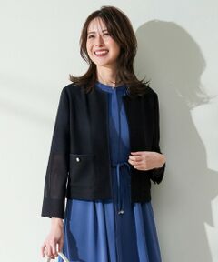 ANY SIS / エニィスィス ノーカラージャケット | シアーメッシュ ノーカラージャケット