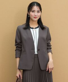 ANY SIS / エニィスィス ノーカラージャケット | 【WEB・一部店舗限定】ウーステッドエステル カラーレスジャケット