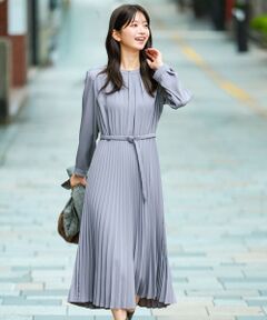 ANY SIS / エニィスィス ロング・マキシ丈ワンピース | ノーブルジョーゼットプリーツ ワンピース