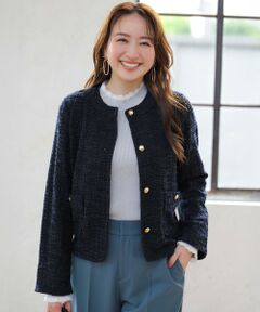 ANY SIS / エニィスィス ノーカラージャケット | ネップツイード ジャケット