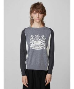 Aquascutum / アクアスキュータム ニット・セーター | クレストインターシャ バイカラーニット