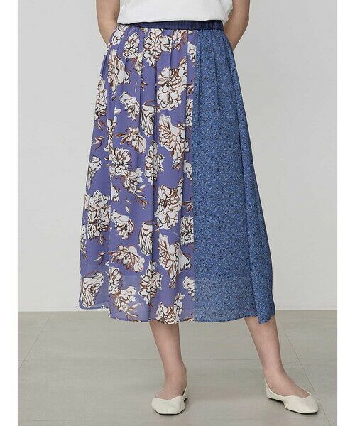 セール】 イングリッシュガーデンプリントスカート （ミニ・ひざ丈  