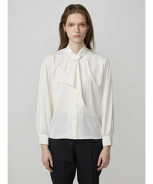 クレープサテン ボウタイブラウス （シャツ・ブラウス）｜Aquascutum