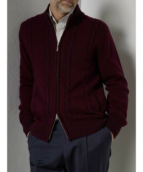 Aquascutum / アクアスキュータム ニット・セーター | プレーティングZIP UP KNIT | 詳細2