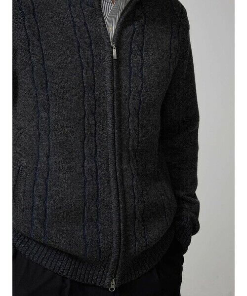 Aquascutum / アクアスキュータム ニット・セーター | プレーティングZIP UP KNIT | 詳細9