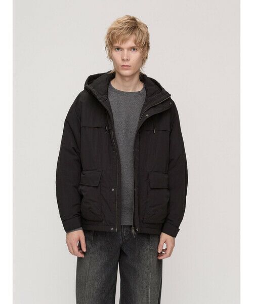 Aquascutum/アクアスキュータム ワッシャーナイロン フーデットパーカー ブラック S Aquascutum/アクアスキュータム ワッシャーナイロン フーデットパーカー ブラック S