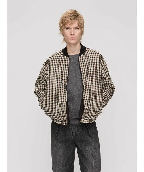 Aquascutum/アクアスキュータム チェックキルティングブルゾン ネイビー M Aquascutum/アクアスキュータム チェックキルティングブルゾン ネイビー M