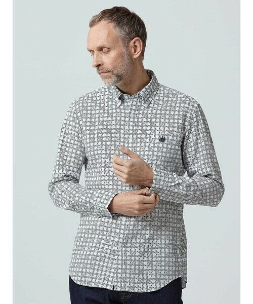 Aquascutum/アクアスキュータム AQ Logo Print Shirt ネイビー M Aquascutum/アクアスキュータム AQ Logo Print Shirt ネイビー M