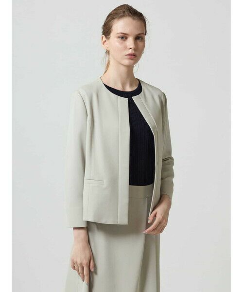 Aquascutum/アクアスキュータム 【セットアップ対応】ストレッチツイルラウンドネックジャケット ベージュ 6 Aquascutum/アクアスキュータム 【セットアップ対応】ストレッチツイルラウンドネックジャケット ベージュ 6