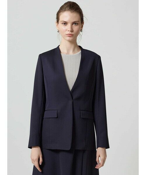 Aquascutum / アクアスキュータム テーラードジャケット | 【セットアップ対応】ストレッチツイルノーカラージャケット | 詳細2