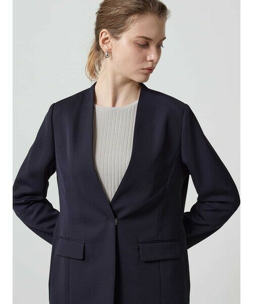 Aquascutum / アクアスキュータム テーラードジャケット | 【セットアップ対応】ストレッチツイルノーカラージャケット | 詳細6