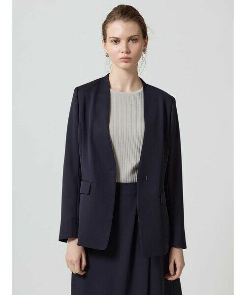 Aquascutum/アクアスキュータム 【セットアップ対応】ストレッチツイルノーカラージャケット ネイビー 6 Aquascutum/アクアスキュータム 【セットアップ対応】ストレッチツイルノーカラージャケット ネイビー 6