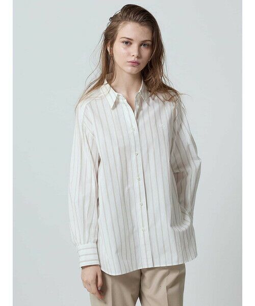 Aquascutum/アクアスキュータム ワッシャーストライプシャツ ホワイト 8 Aquascutum/アクアスキュータム ワッシャーストライプシャツ ホワイト 8