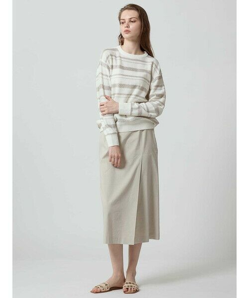 Aquascutum / アクアスキュータム ミニ・ひざ丈スカート | 【セットアップ対応】コットンリネンストレッチスカート | 詳細5