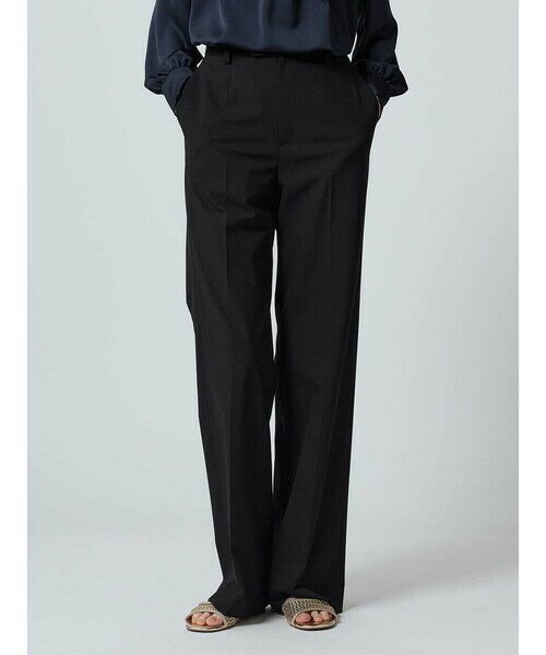 Aquascutum/アクアスキュータム ストレッチワイドパンツ ブラック 10 Aquascutum/アクアスキュータム ストレッチワイドパンツ ブラック 10