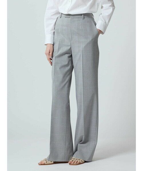 Aquascutum/アクアスキュータム グレンチェックストレッチワイドパンツ グレー 8 Aquascutum/アクアスキュータム グレンチェックストレッチワイドパンツ グレー 8