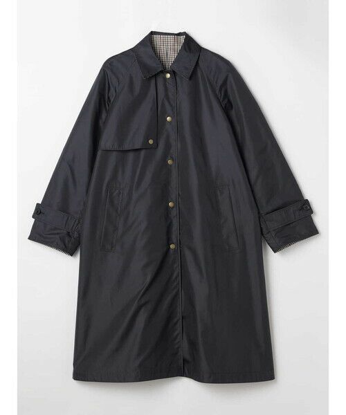 アクアスキュータム　リバーシブルクラブチェック　ステンカラーコート S Aquascutum｜クラブチェックリバーシブルステンカラーコート