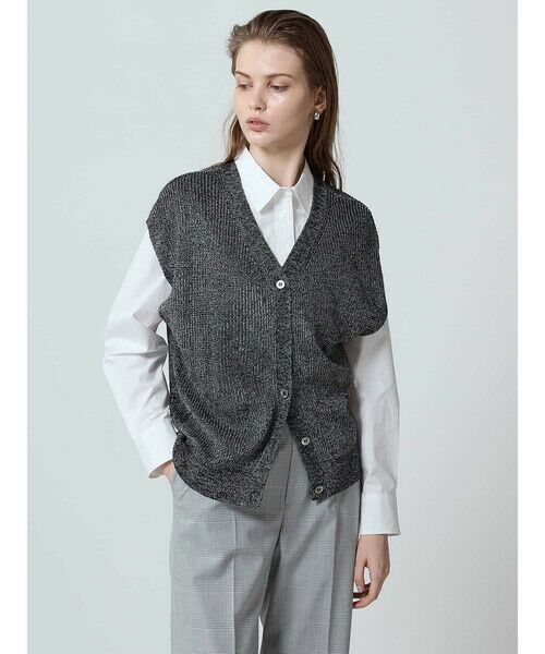 Aquascutum/アクアスキュータム 2WAY シャイニーニットベスト ブラック 8 Aquascutum/アクアスキュータム 2WAY シャイニーニットベスト ブラック 8