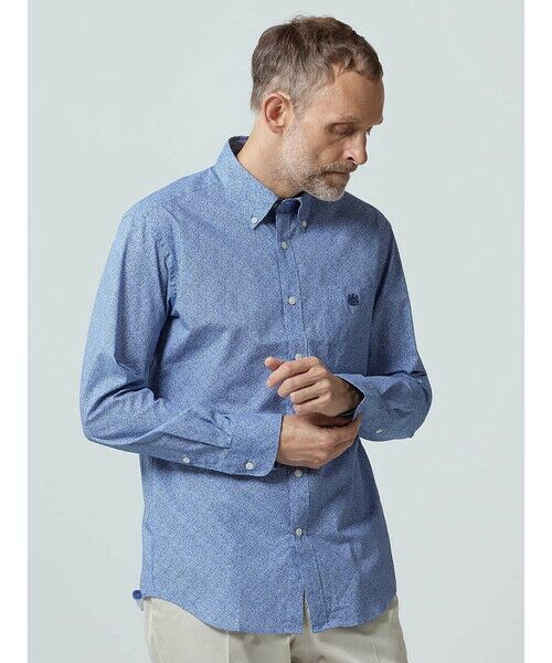 Aquascutum/アクアスキュータム Floral Print Shirt サックス L Aquascutum/アクアスキュータム Floral Print Shirt サックス L