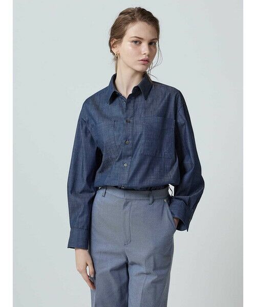 Aquascutum/アクアスキュータム ダンガリーシャツ ブルー 10 Aquascutum/アクアスキュータム ダンガリーシャツ ブルー 10