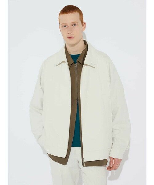 Aquascutum/アクアスキュータム リネンライクタッサージャケット ホワイト M Aquascutum/アクアスキュータム リネンライクタッサージャケット ホワイト M