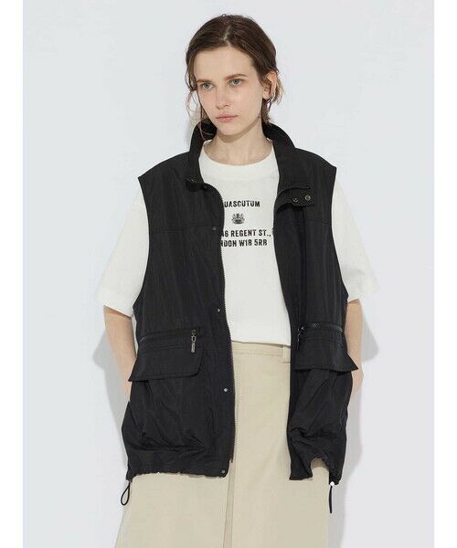 Aquascutum/アクアスキュータム リップストップ ベスト ブラック L Aquascutum/アクアスキュータム リップストップ ベスト ブラック L