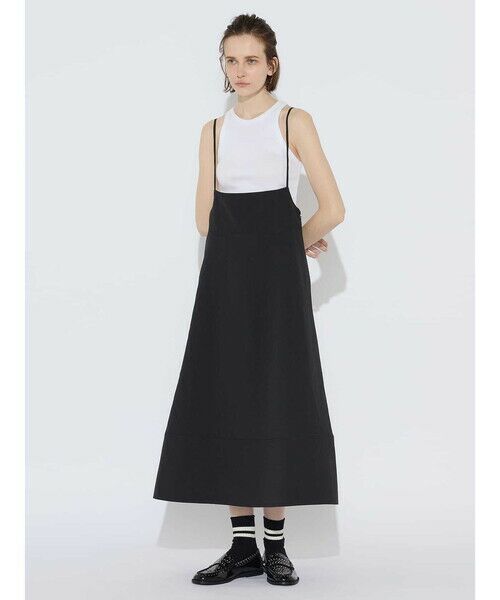 Aquascutum/アクアスキュータム リネンライクタッサー キャミワンピ ブラック M Aquascutum/アクアスキュータム リネンライクタッサー キャミワンピ ブラック M