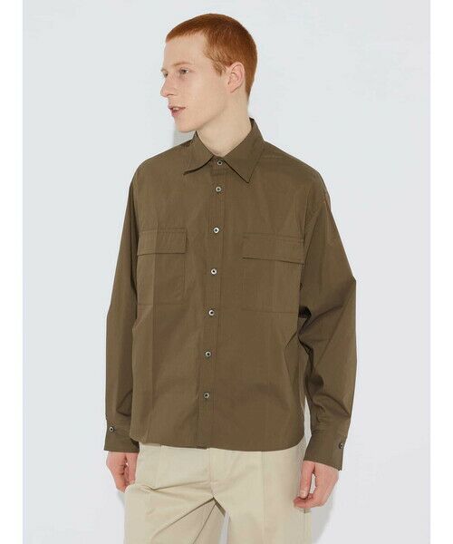 Aquascutum/アクアスキュータム ウェザークロス オーバーシャツ カーキ L Aquascutum/アクアスキュータム ウェザークロス オーバーシャツ カーキ L