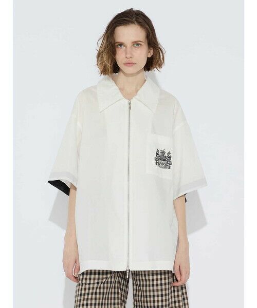 Aquascutum/アクアスキュータム ウェザークロス 半袖ZIP ホワイト L Aquascutum/アクアスキュータム ウェザークロス 半袖ZIP ホワイト L