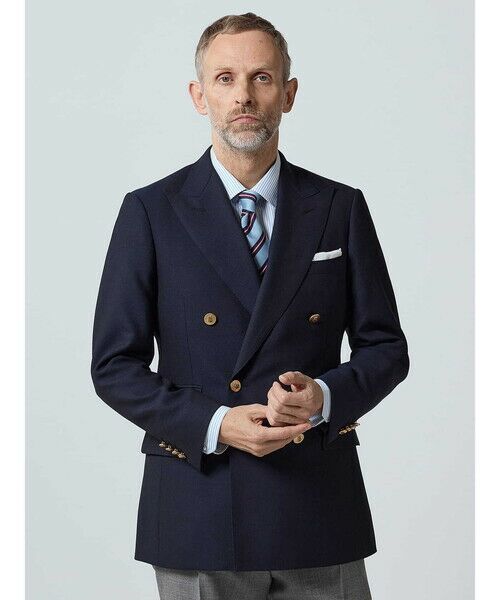 Aquascutum/アクアスキュータム 【UK Traditional】High Twist Tropical Blaz ネイビー AB6 Aquascutum/アクアスキュータム 【UK Traditional】High Twist Tropical Blaz ネイビー AB6