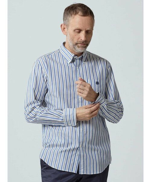 Aquascutum/アクアスキュータム Multi Stripe Shirt ネイビー M Aquascutum/アクアスキュータム Multi Stripe Shirt ネイビー M