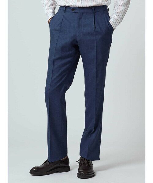 Aquascutum / アクアスキュータム スラックス・ドレスパンツ | Mixyarn High Twist Trousers(ブルー)