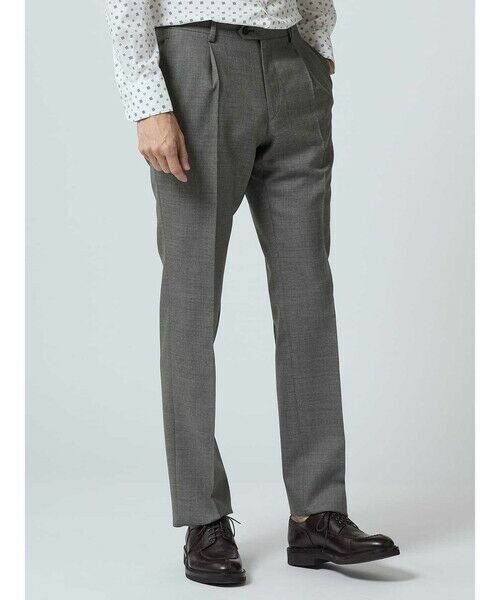 Aquascutum / アクアスキュータム スラックス・ドレスパンツ | Mixyarn High Twist Trousers(グリーン)