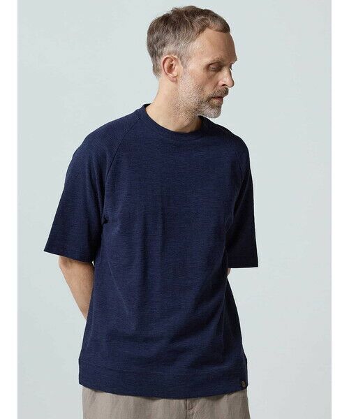 Aquascutum/アクアスキュータム Denim-look Raglan Sleeve T ネイビー M Aquascutum/アクアスキュータム Denim-look Raglan Sleeve T ネイビー M