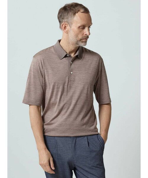 Aquascutum/アクアスキュータム TEC.3 NZ Merino Polo-collar ベージュ L Aquascutum/アクアスキュータム TEC.3 NZ Merino Polo-collar ベージュ L