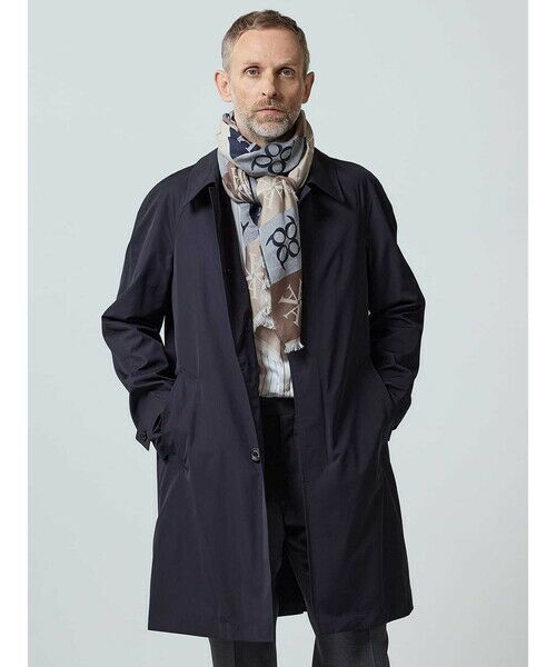 Aquascutum/アクアスキュータム AQ Logo Block Check Scarf ネイビー F Aquascutum/アクアスキュータム AQ Logo Block Check Scarf ネイビー F