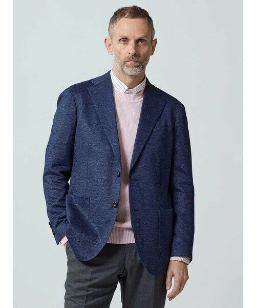 Aquascutum/アクアスキュータム Blue Melange Light Jeysey Jacket ネイビー 38 Aquascutum/アクアスキュータム Blue Melange Light Jeysey Jacket ネイビー 38