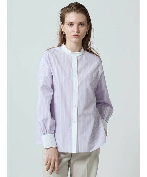 Aquascutum/アクアスキュータム クレリックギャザーシャツ ラベンダー 10 Aquascutum/アクアスキュータム クレリックギャザーシャツ ラベンダー 10