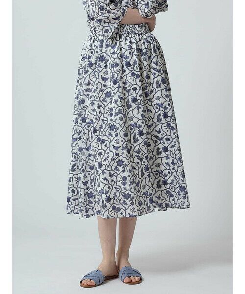 Aquascutum/アクアスキュータム タペストリーPRINT スカート ブルー 8 Aquascutum/アクアスキュータム タペストリーPRINT スカート ブルー 8