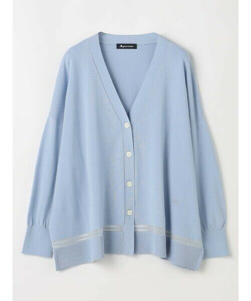 Aquascutum/アクアスキュータム シアーライン カーディガン サックス 8 Aquascutum/アクアスキュータム シアーライン カーディガン サックス 8