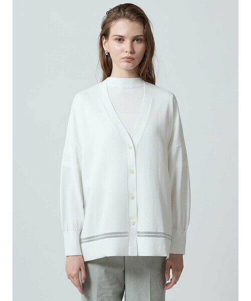 Aquascutum / アクアスキュータム ニット・セーター | シアーライン カーディガン | 詳細6