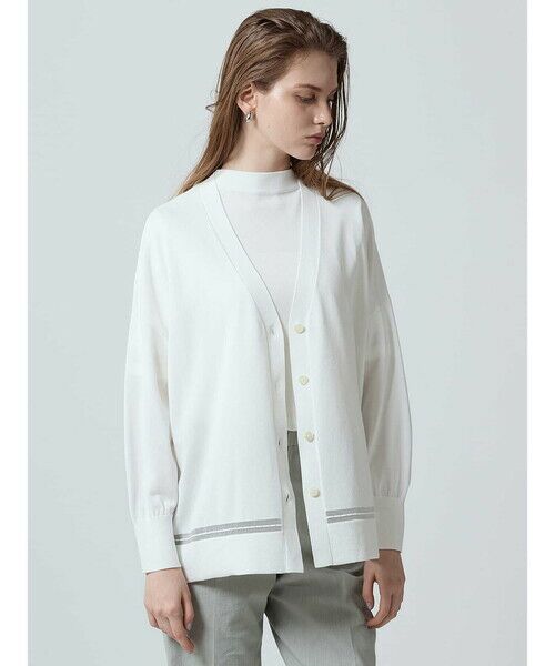 Aquascutum/アクアスキュータム シアーライン カーディガン ホワイト 8 Aquascutum/アクアスキュータム シアーライン カーディガン ホワイト 8