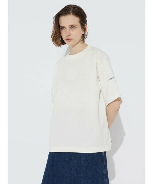 Aquascutum/アクアスキュータム ステッカープリントT-SHIRT ホワイト S Aquascutum/アクアスキュータム ステッカープリントT-SHIRT ホワイト S