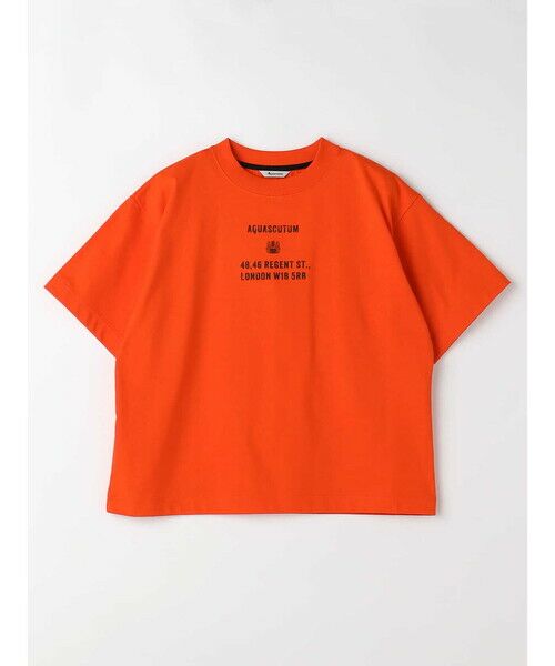 Aquascutum/アクアスキュータム アドレスプリント T-SHIRT オレンジ M Aquascutum/アクアスキュータム アドレスプリント T-SHIRT オレンジ M
