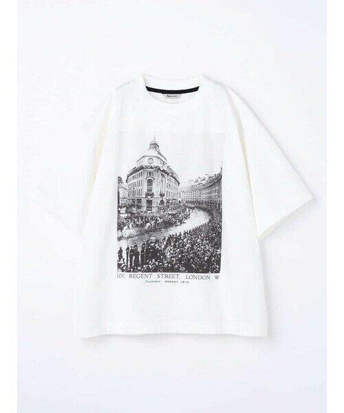 Aquascutum/アクアスキュータム リージェントプリント T-SHIRT ホワイト M Aquascutum/アクアスキュータム リージェントプリント T-SHIRT ホワイト M