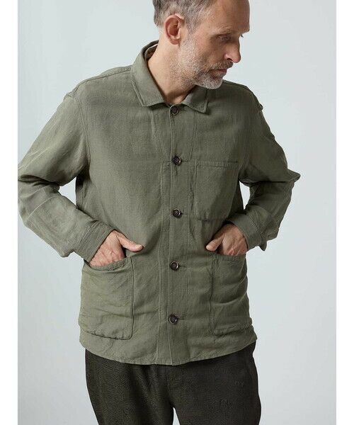 セール】 Summer Linen Shirt Jacket （ブルゾン）｜Aquascutum