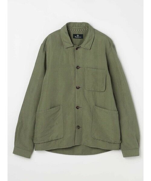 Aquascutum ミリタリーワークシャツジャケット カーキ/TW14 セール】 Summer Linen Shirt Jacket （ブルゾン）｜Aquascutum