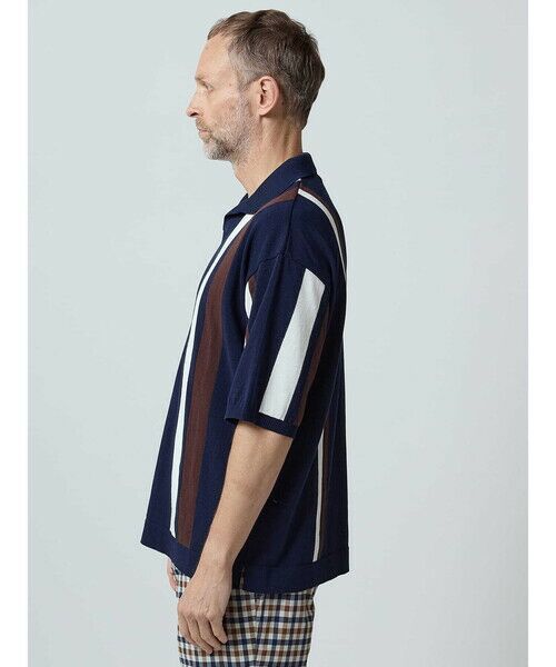 アクアスキュータム　半袖　POLOニット セール】 AQ Stripe Skipper Knit Polo （ニット・セーター